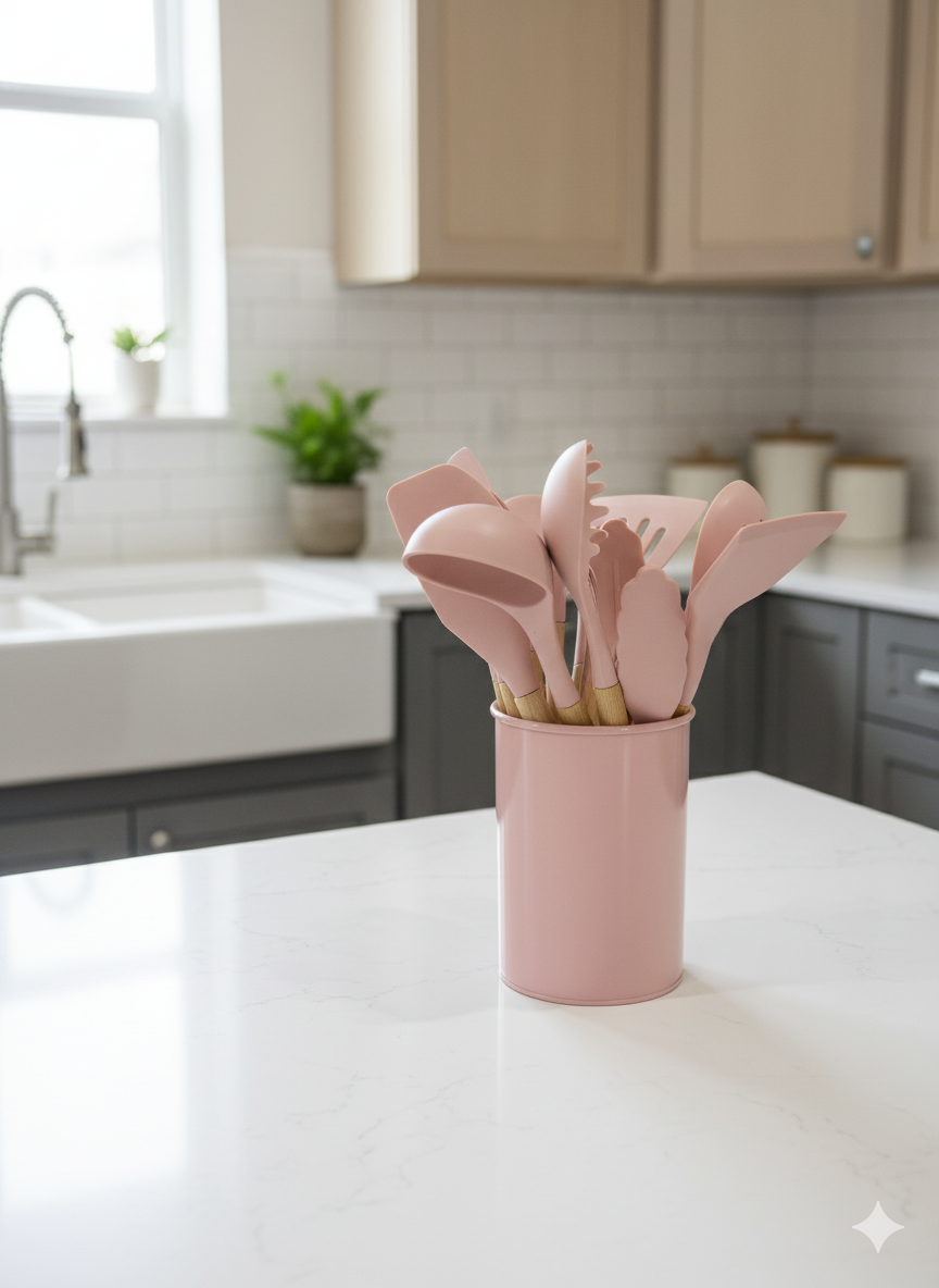 Kitchen Silicon Set 12pcs wood handle